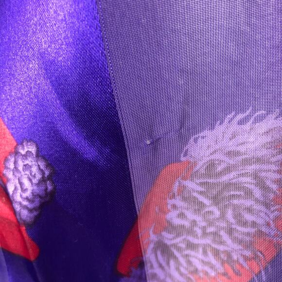 Purple & Red Hat Print Striped Lightweight Scarf - Picture 8 of 10